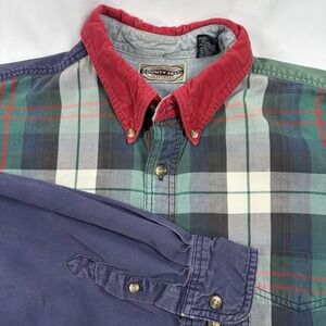 County Seat Men's Vintage Plaid Button Up Large‎ Long Sleeve